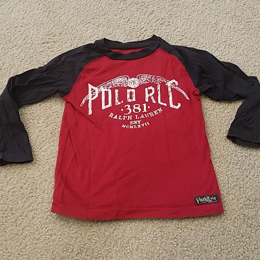 Polo by Ralph Lauren Red & Black Baseball Tee 4t